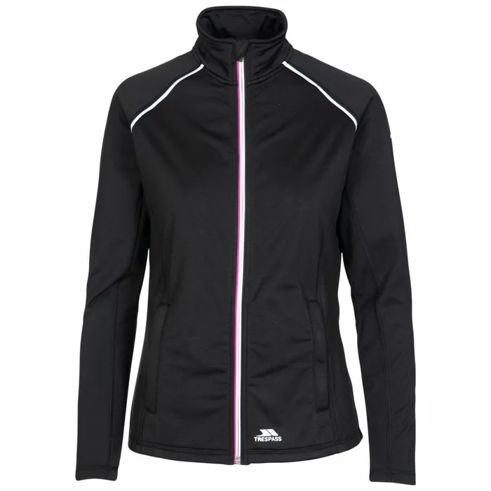 Teegan Active Jacket Black Women Trespass Gym and Sports Tops
