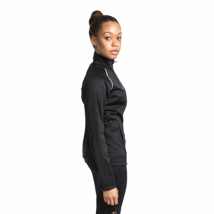Teegan Active Jacket Black Women Trespass Gym and Sports Tops