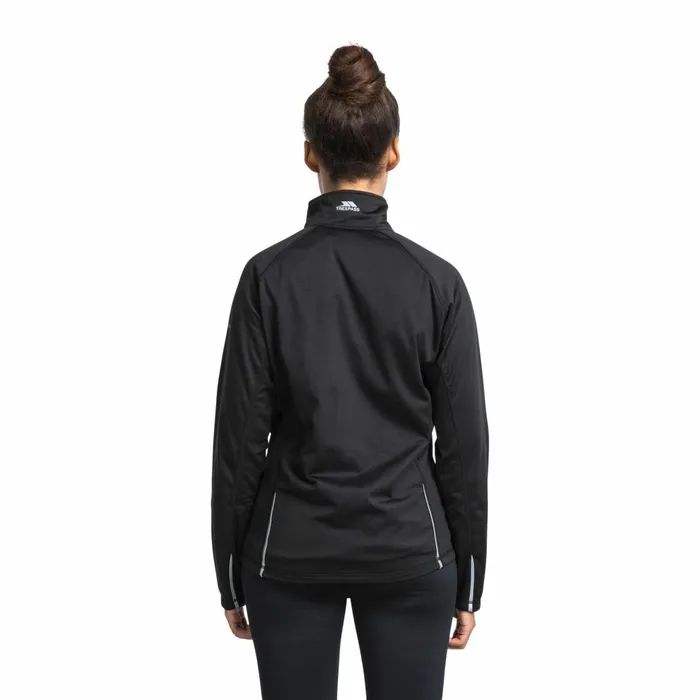 Teegan Active Jacket Black Women Trespass Gym and Sports Tops