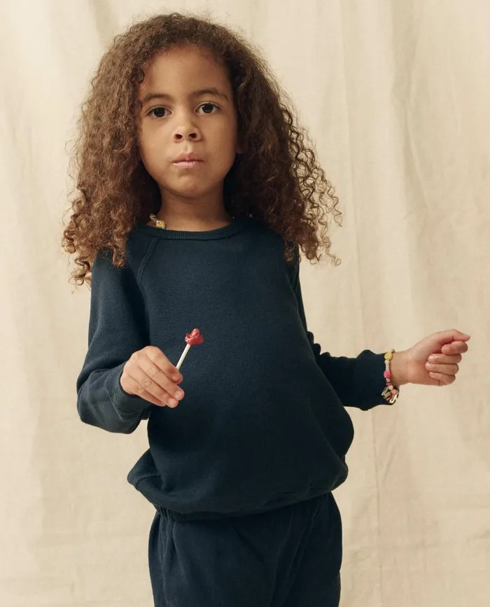 Tees and Sweats Kids The Great The Little College Sweatshirt Solid True Navy Tees and Sweats Kids The Great The Little College Sweatshirt Solid True Navy
