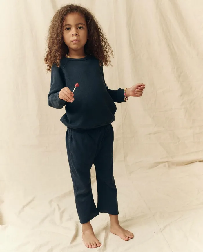 Tees and Sweats Kids The Great The Little College Sweatshirt Solid True Navy Tees and Sweats Kids The Great The Little College Sweatshirt Solid True Navy