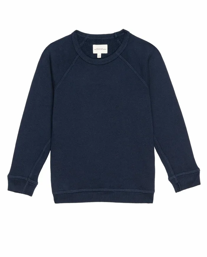 Tees and Sweats Kids The Great The Little College Sweatshirt Solid True Navy Tees and Sweats Kids The Great The Little College Sweatshirt Solid True Navy