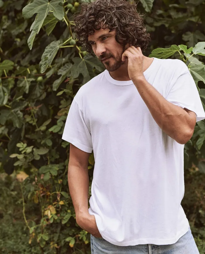Tees and Sweats Men The Great The Men039s Boxy Crew True White