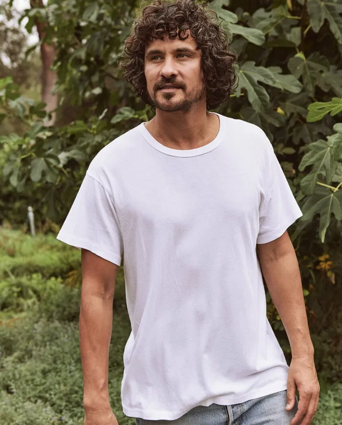 Tees and Sweats Men The Great The Men039s Boxy Crew True White