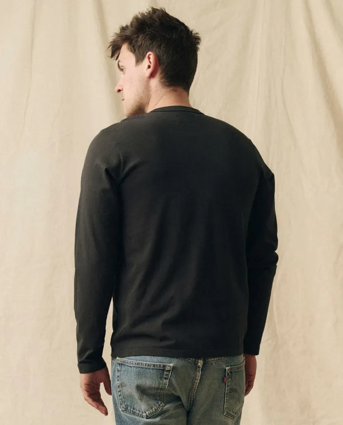Tees and Sweats Men The Great The Men039s Pure Knits Long Sleeve Slim Crew Solid Almost Black