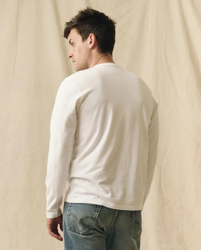 Tees and Sweats Men The Great The Men039s Pure Knits Long Sleeve Slim Crew True White