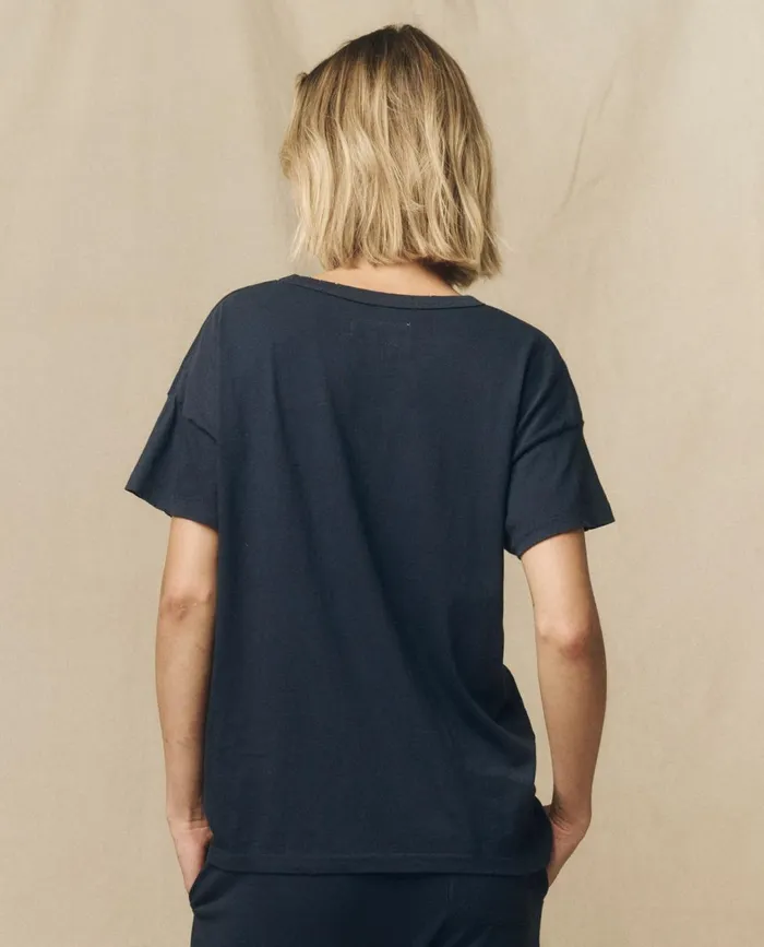 Tees Women The Great The Boxy Crew Solid True Navy Tees Women The Great The Boxy Crew Solid True Navy