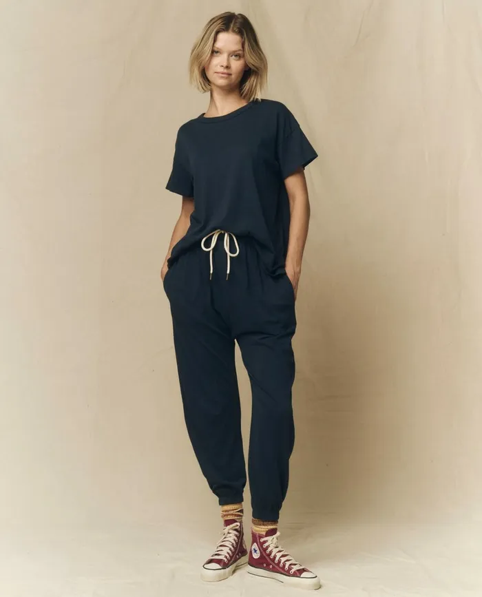Tees Women The Great The Boxy Crew Solid True Navy Tees Women The Great The Boxy Crew Solid True Navy