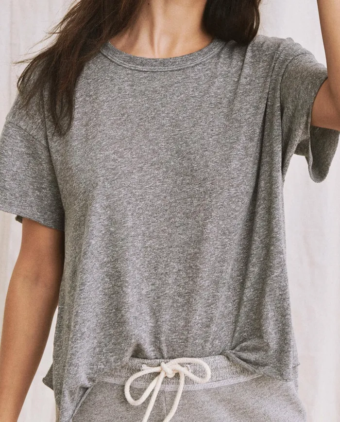 Tees Women The Great The Crop Tee Solid Heather Grey
