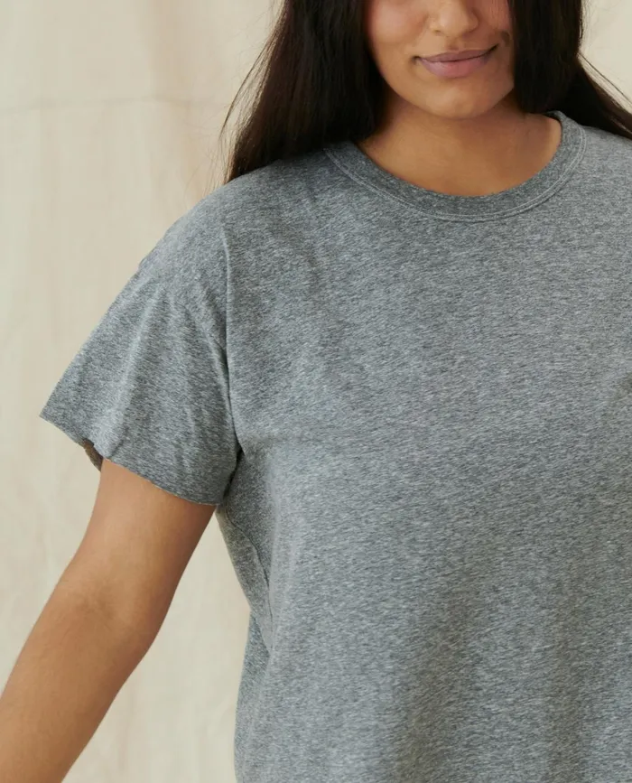 Tees Women The Great The Crop Tee Solid Heather Grey