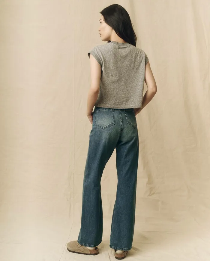 Tees Women The Great The Square Tee Heather Grey Tees Women The Great The Square Tee Heather Grey