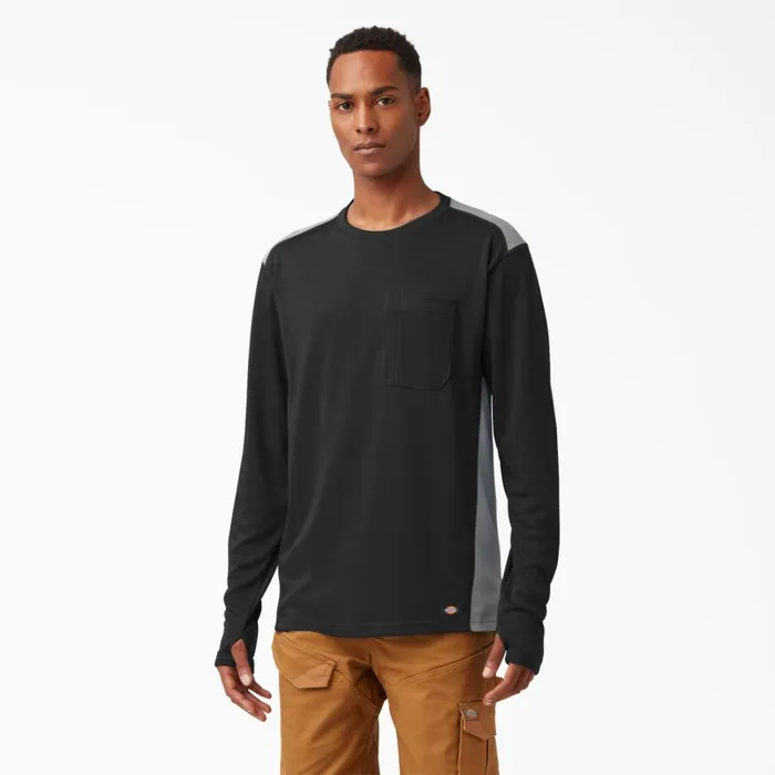 TempiQ 365 Long Sleeve Pocket TShirt Black Black kbk Men Dickies Hi Vis
