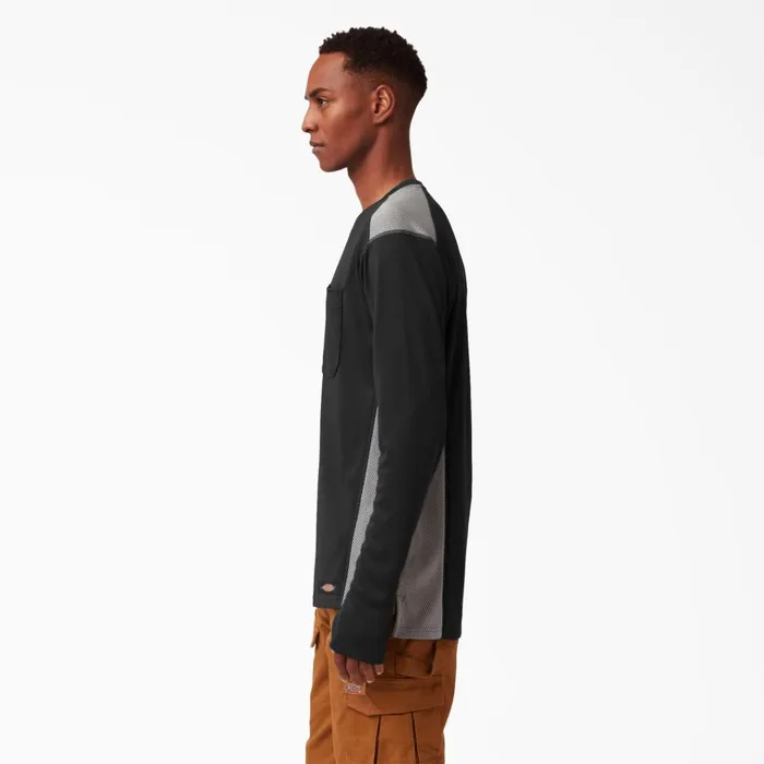 TempiQ 365 Long Sleeve Pocket TShirt Black Black kbk Men Dickies Hi Vis