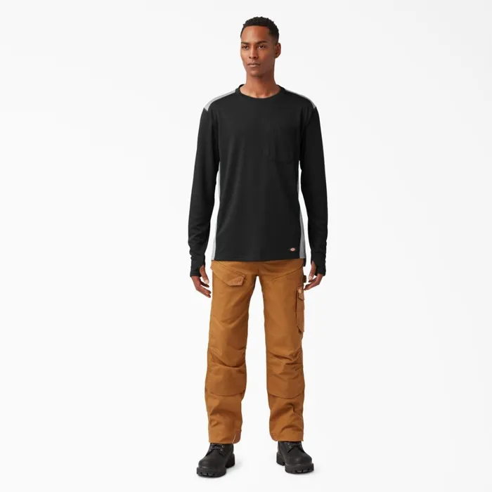 TempiQ 365 Long Sleeve Pocket TShirt Black Black kbk Men Dickies Hi Vis