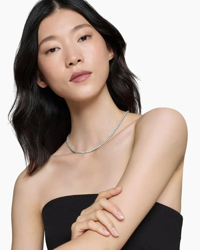 Tennis Necklace In 18K White Gold With Diamonds 3mm Women David Yurman Chain Tennis Necklace In 18K White Gold With Diamonds 3mm Women David Yurman Chain