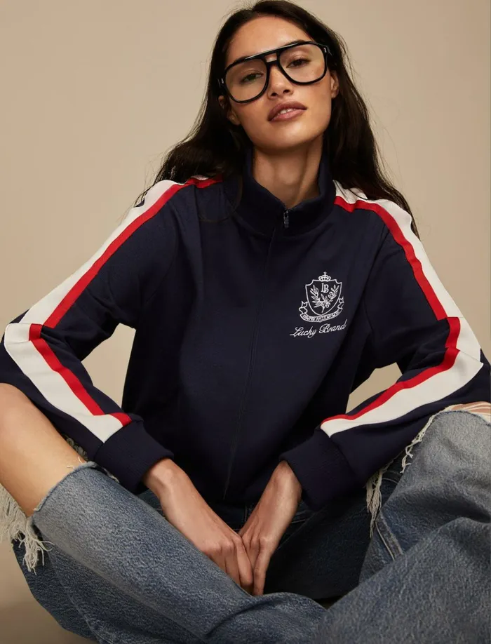 Terry Track Jacket Naval Academy Women Lucky Brand Activewear