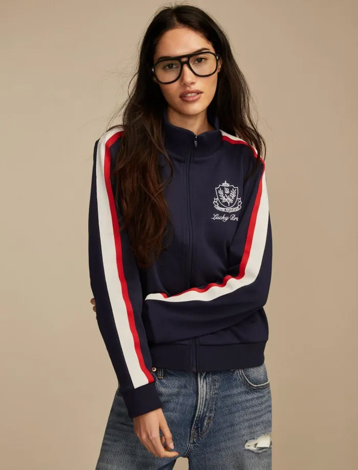 Terry Track Jacket Naval Academy Women Lucky Brand Activewear