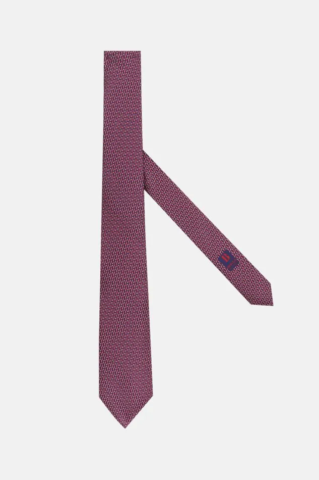 Ties Men Boggi Milano Micro Pattern Silk Tie Red