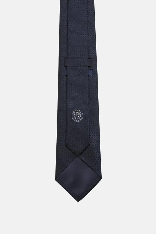Ties Men Boggi Milano Silk Jacquard Tie Navy Blue Ties Men Boggi Milano Silk Jacquard Tie Navy Blue