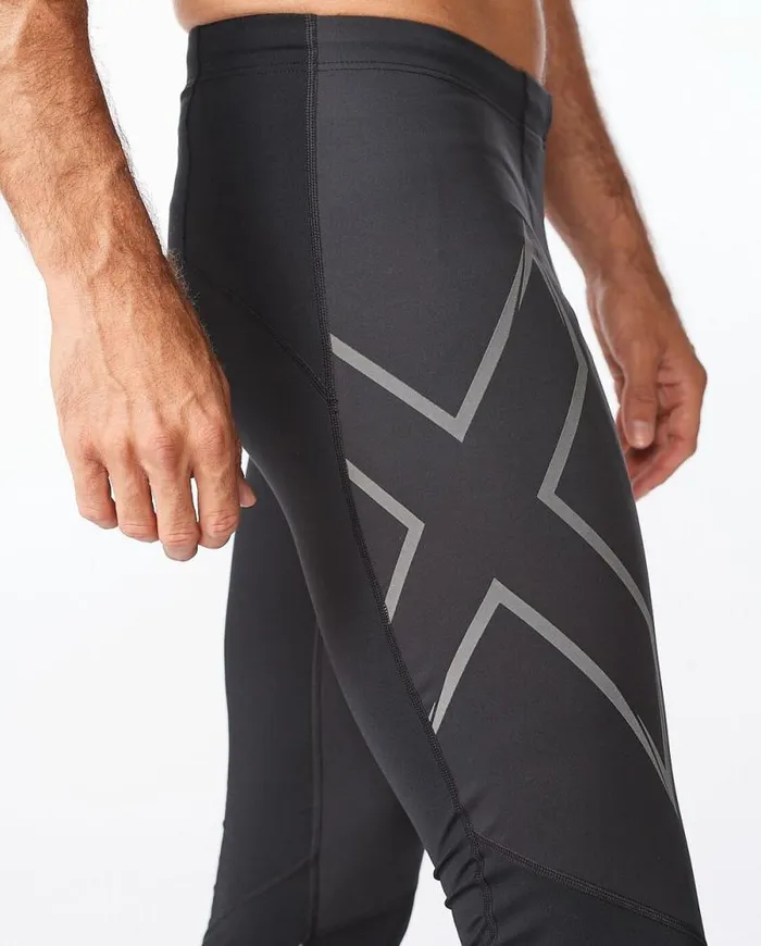 Tights Mens 2XU Ignition Shield Compression Tights Blackblack Reflective