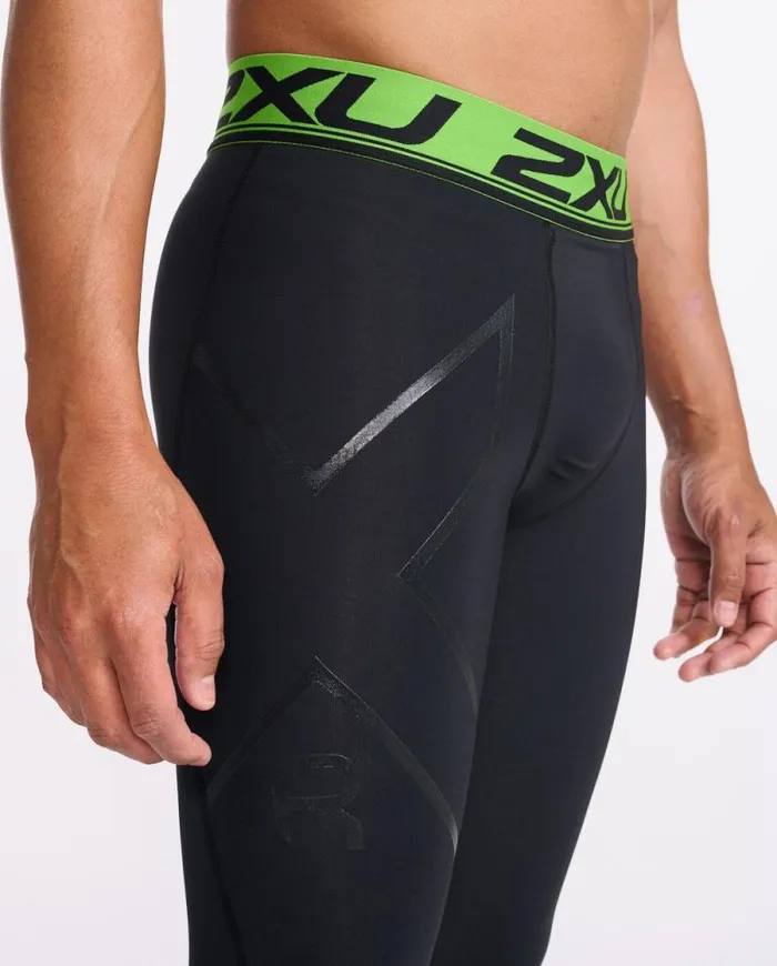 Tights Mens 2XU Refresh Recovery Compression Tights Blacknero