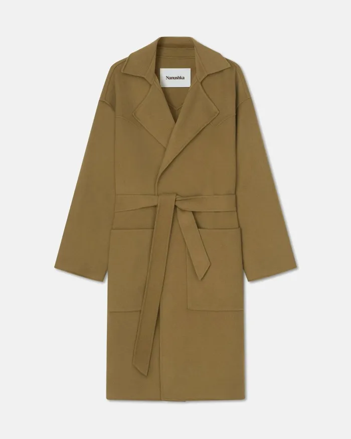 Timo Khaki Double Wool Men Nanushka Outerwear and Jackets Timo Khaki Double Wool Men Nanushka Outerwear and Jackets