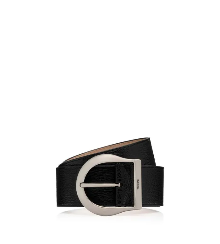 TOM FORD Belts Men GRAIN LEATHER WESTERN JEANS BELT Black