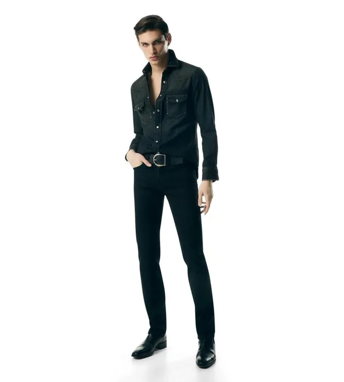 TOM FORD Belts Men GRAIN LEATHER WESTERN JEANS BELT Black TOM FORD Belts Men GRAIN LEATHER WESTERN JEANS BELT Black