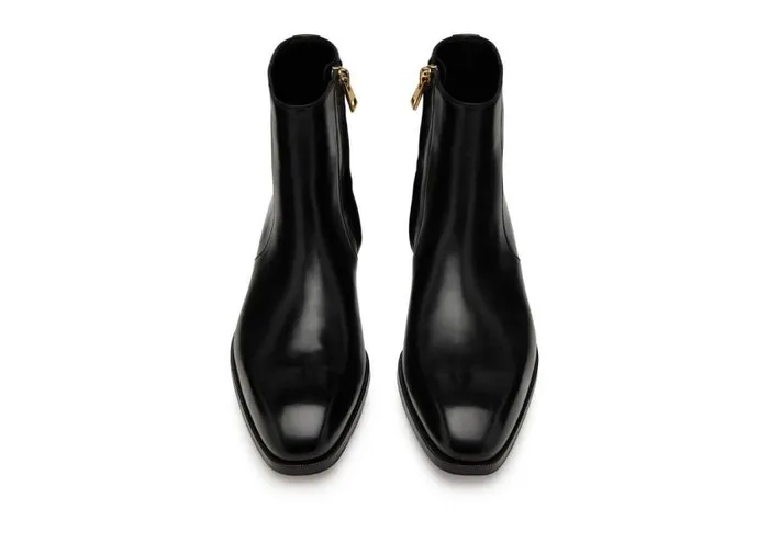 TOM FORD Boots Men BURNISHED LEATHER ELKAN ZIP BOOT Black TOM FORD Boots Men BURNISHED LEATHER ELKAN ZIP BOOT Black