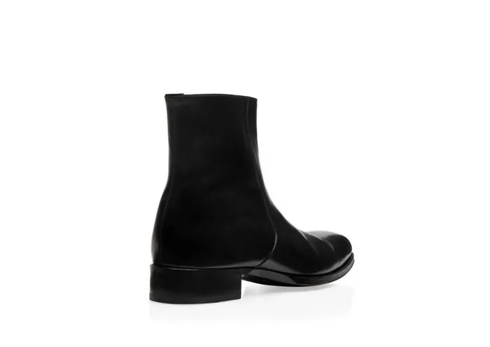 TOM FORD Boots Men BURNISHED LEATHER ELKAN ZIP BOOT Black TOM FORD Boots Men BURNISHED LEATHER ELKAN ZIP BOOT Black