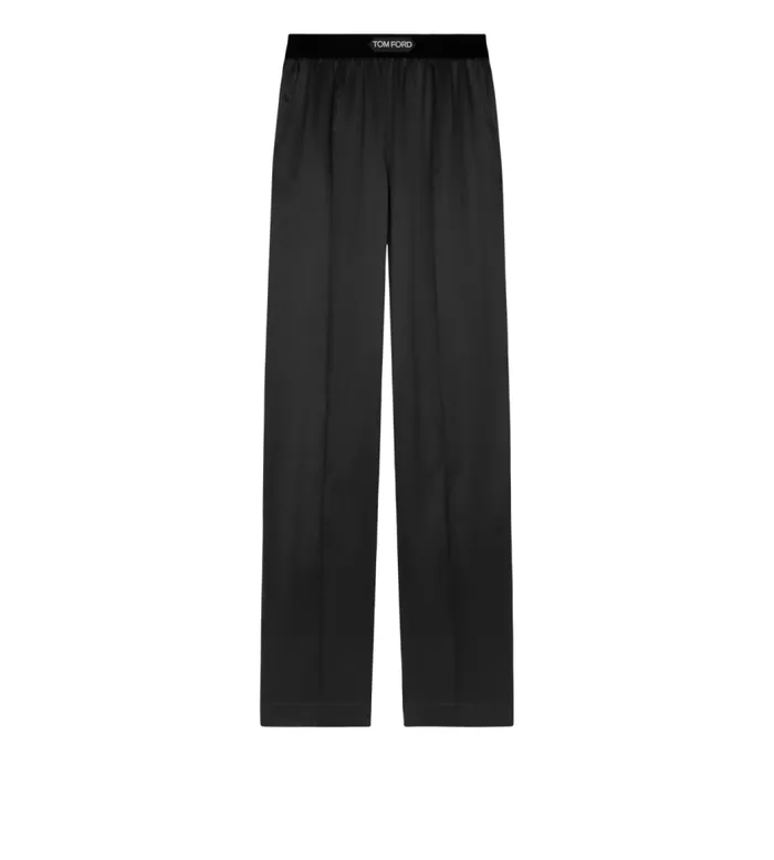 TOM FORD Bottoms Women STRETCH SILK SATIN PJ PANTS Black