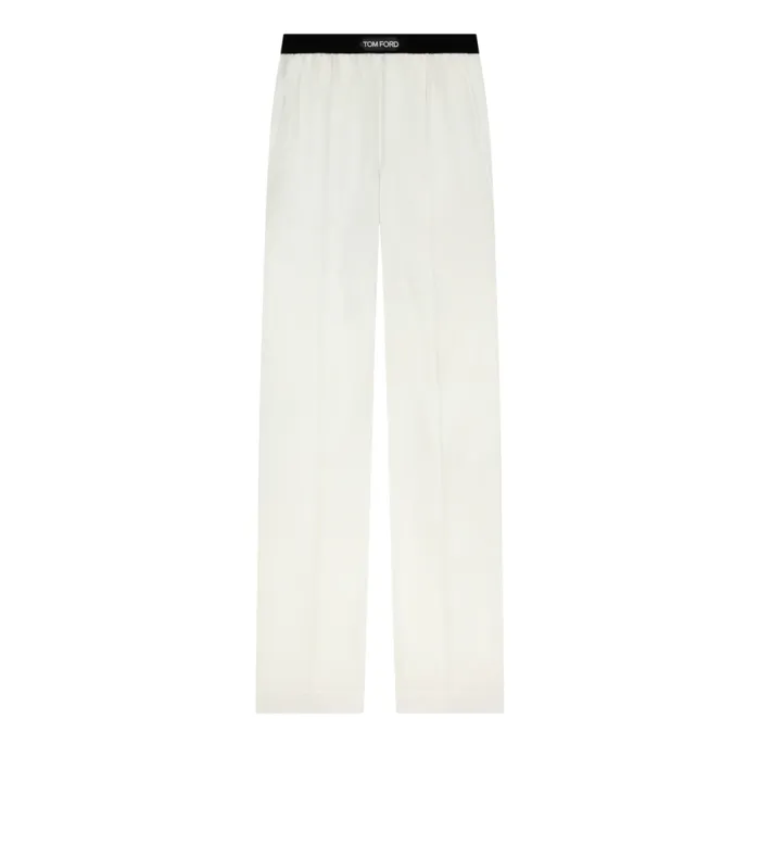TOM FORD Bottoms Women STRETCH SILK SATIN PJ PANTS Ecru