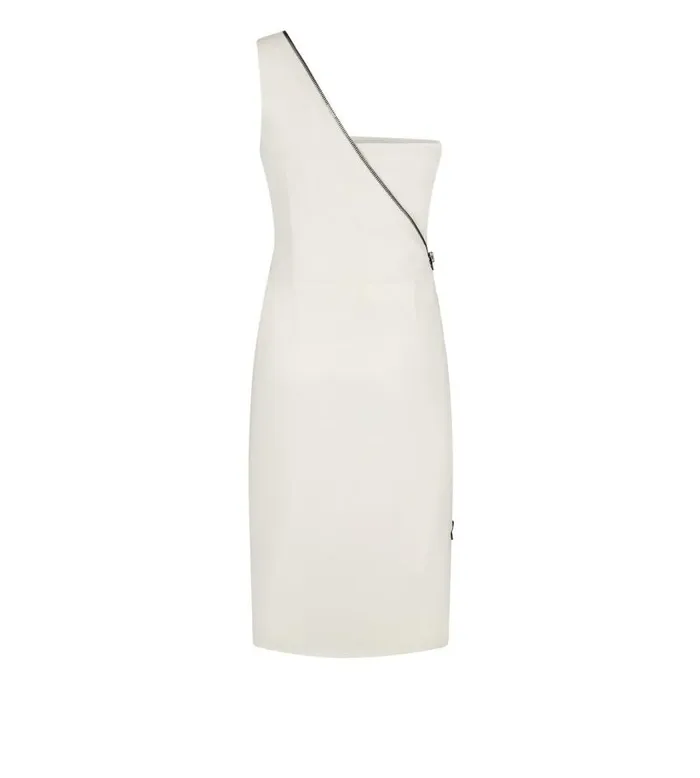 TOM FORD Dresses Women VISCOSE STRETCH CADY ONE SHOULDER COCKTAIL DRESS Chalk TOM FORD Dresses Women VISCOSE STRETCH CADY ONE SHOULDER COCKTAIL DRESS Chalk