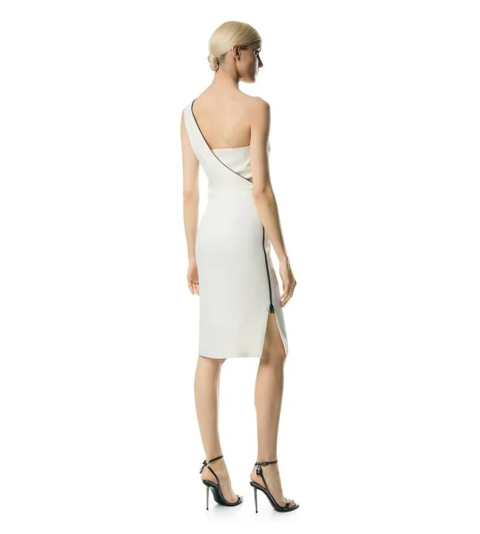 TOM FORD Dresses Women VISCOSE STRETCH CADY ONE SHOULDER COCKTAIL DRESS Chalk TOM FORD Dresses Women VISCOSE STRETCH CADY ONE SHOULDER COCKTAIL DRESS Chalk