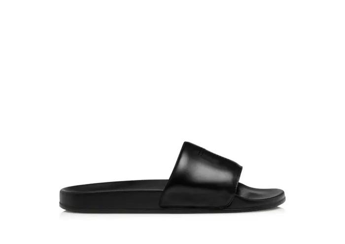 TOM FORD Espadrilles and Sandals Men SMOOTH LEATHER HARRISON SLIDE Black