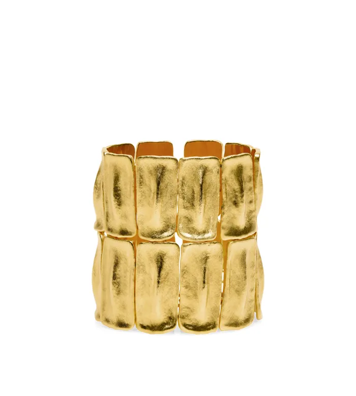 TOM FORD Jewelry Women BRASS CROC CUFF Vintage Gold