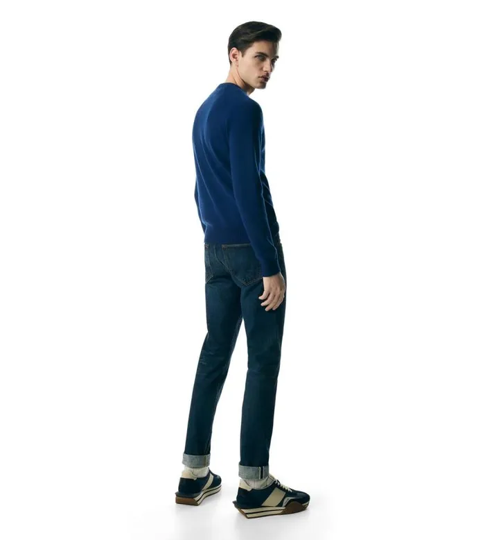 TOM FORD Knitwear Men CASHMERE SADDLE CREW NECK Dark Blue TOM FORD Knitwear Men CASHMERE SADDLE CREW NECK Dark Blue