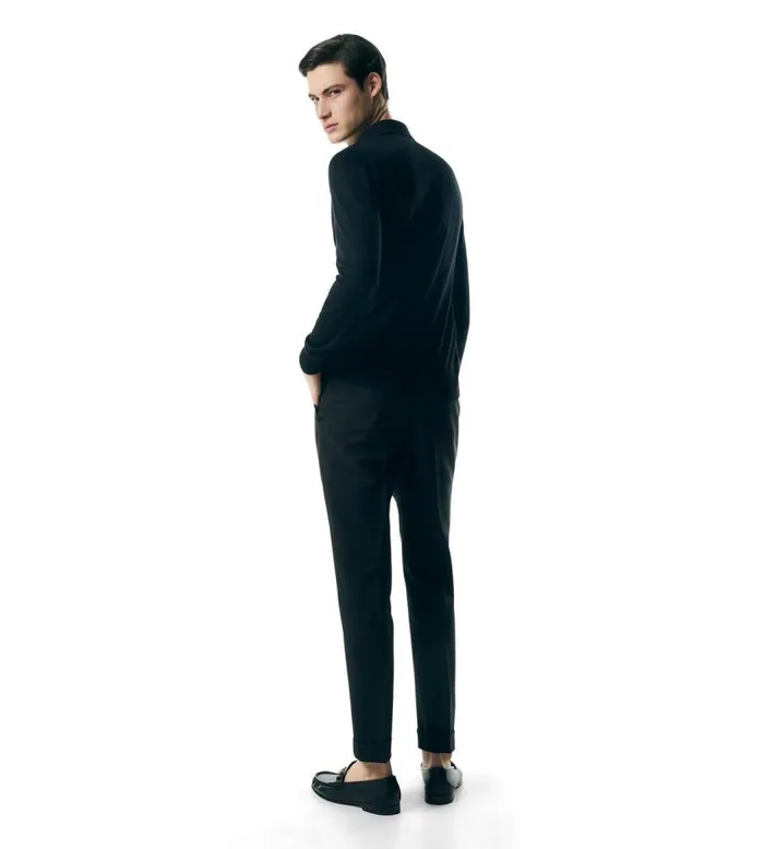 TOM FORD Knitwear Men MERINO SILK POLO Black