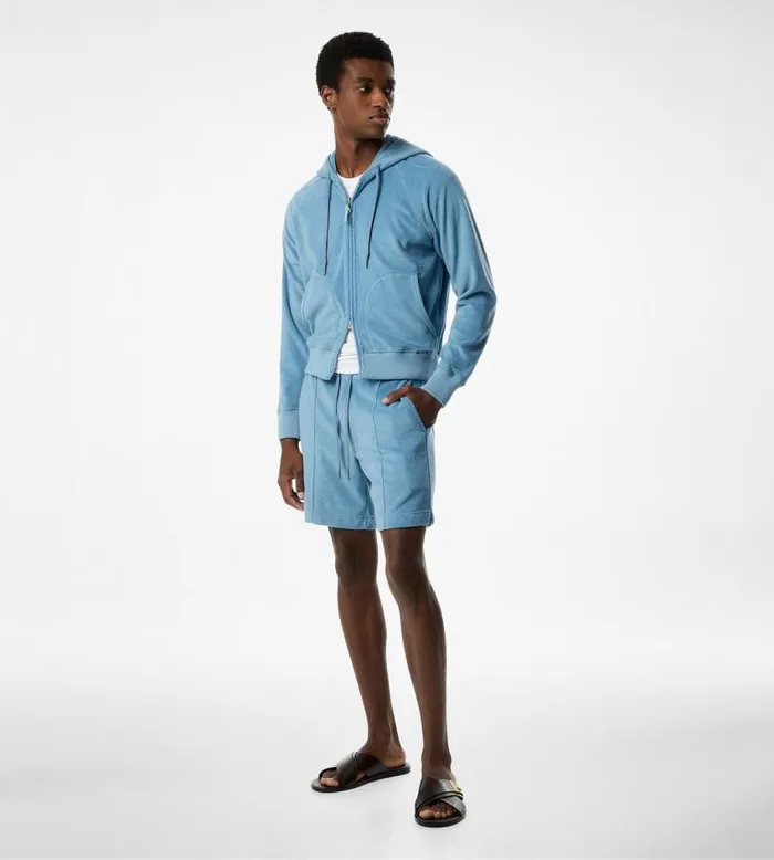 TOM FORD Knitwear Men TOWELLING HOODIE Azur TOM FORD Knitwear Men TOWELLING HOODIE Azur