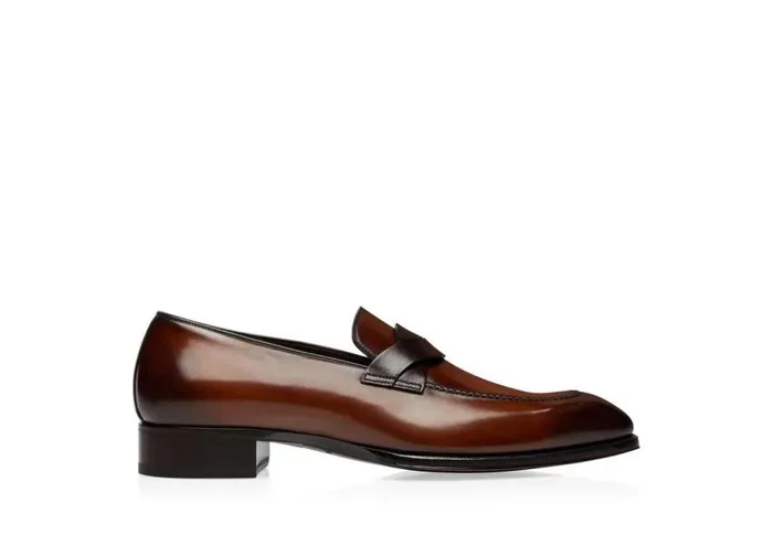 TOM FORD Loafers Men BURNISHED LEATHER ELKAN TWISTED BAND LOAFER