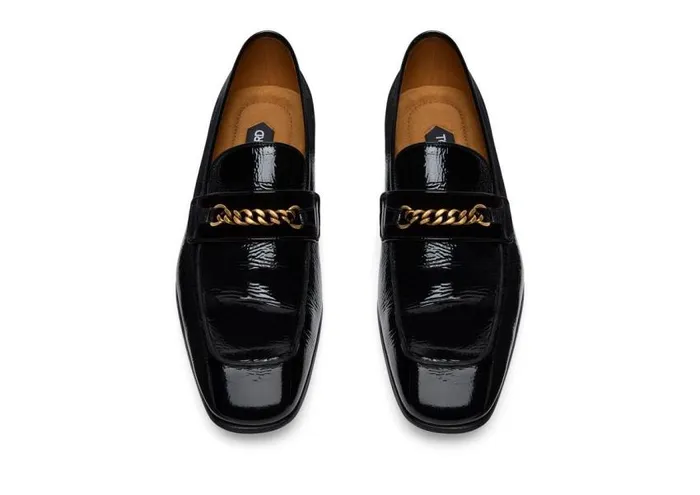 TOM FORD Loafers Men CRACKLED LEATHER BAILEY CHAIN LOAFER Black TOM FORD Loafers Men CRACKLED LEATHER BAILEY CHAIN LOAFER Black