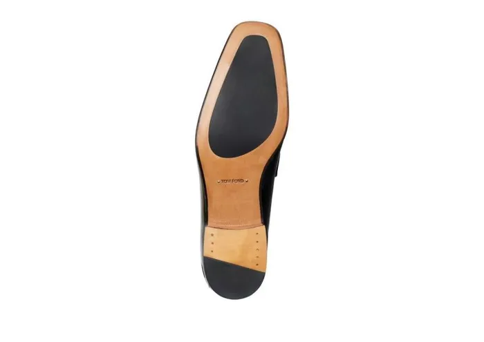 TOM FORD Loafers Men CRACKLED LEATHER BAILEY CHAIN LOAFER Black TOM FORD Loafers Men CRACKLED LEATHER BAILEY CHAIN LOAFER Black