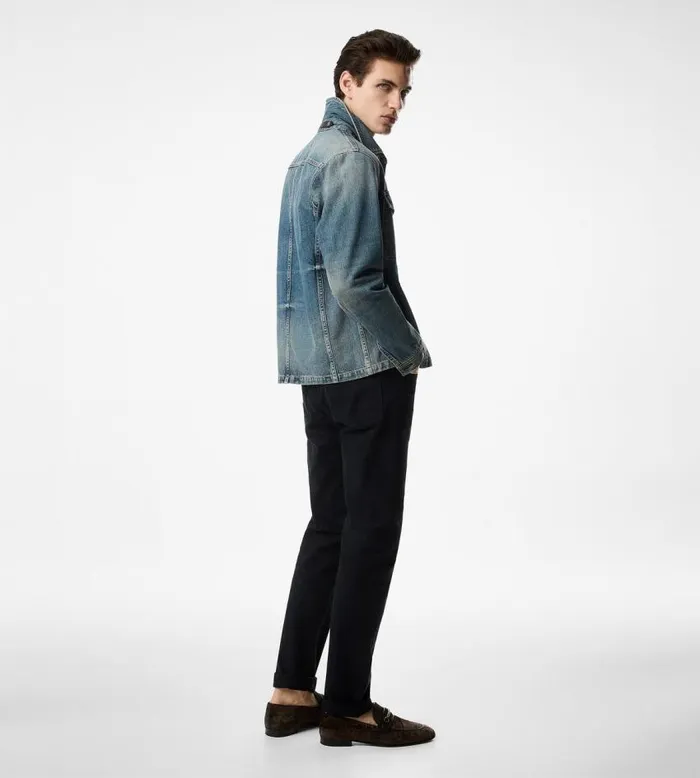TOM FORD Outerwear Men DENIM SHIRT JACKET Vintage Pale Blue TOM FORD Outerwear Men DENIM SHIRT JACKET Vintage Pale Blue