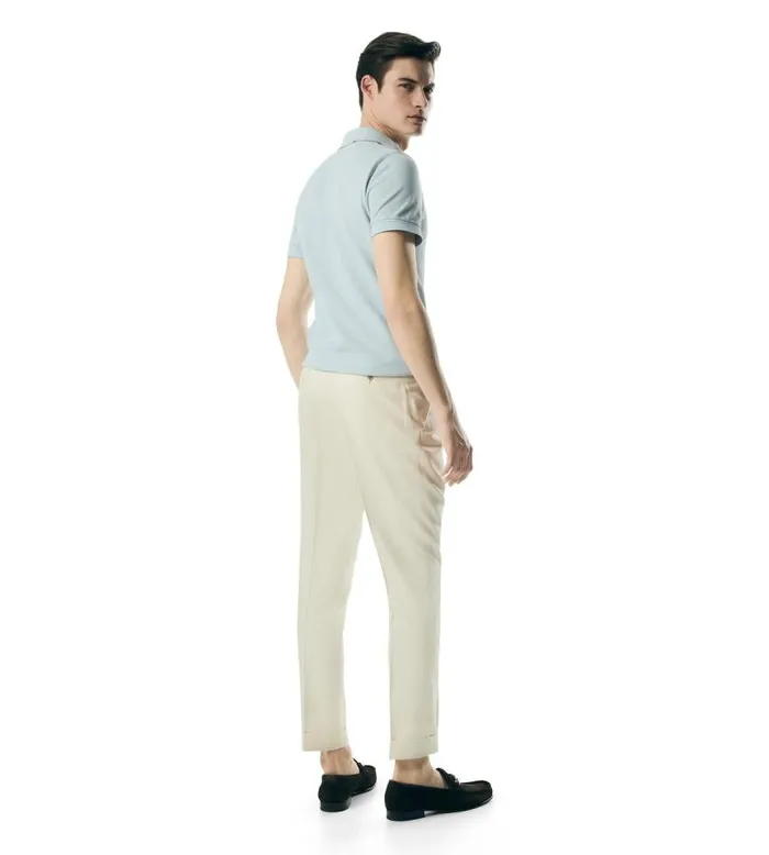 TOM FORD Pants and Shorts Men PURE SILK ATTICUS PLEAT TROUSER Bone TOM FORD Pants and Shorts Men PURE SILK ATTICUS PLEAT TROUSER Bone