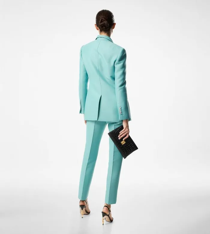 TOM FORD Pants and Shorts Women COMPACT HOPSACK WOOL BLEND 034WALLIS034 TAILORED PANTS Light Turquoise TOM FORD Pants and Shorts Women COMPACT HOPSACK WOOL BLEND 034WALLIS034 TAILORED PANTS Light Turquoise