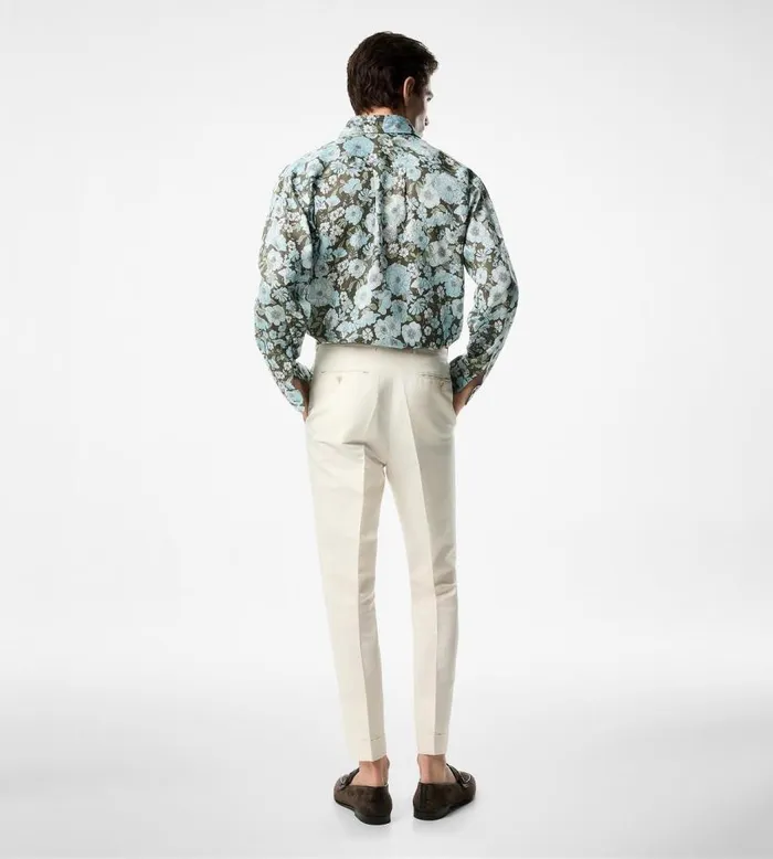 TOM FORD Shirts Men DELICATE FLORAL FLUID FIT SHIRT Blue Green TOM FORD Shirts Men DELICATE FLORAL FLUID FIT SHIRT Blue Green