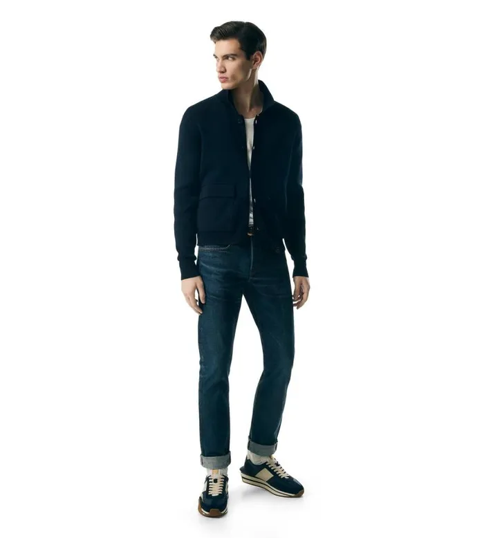 TOM FORD Shirts Men MERINO SILK KNITTED CHORE SHIRT Indigo TOM FORD Shirts Men MERINO SILK KNITTED CHORE SHIRT Indigo