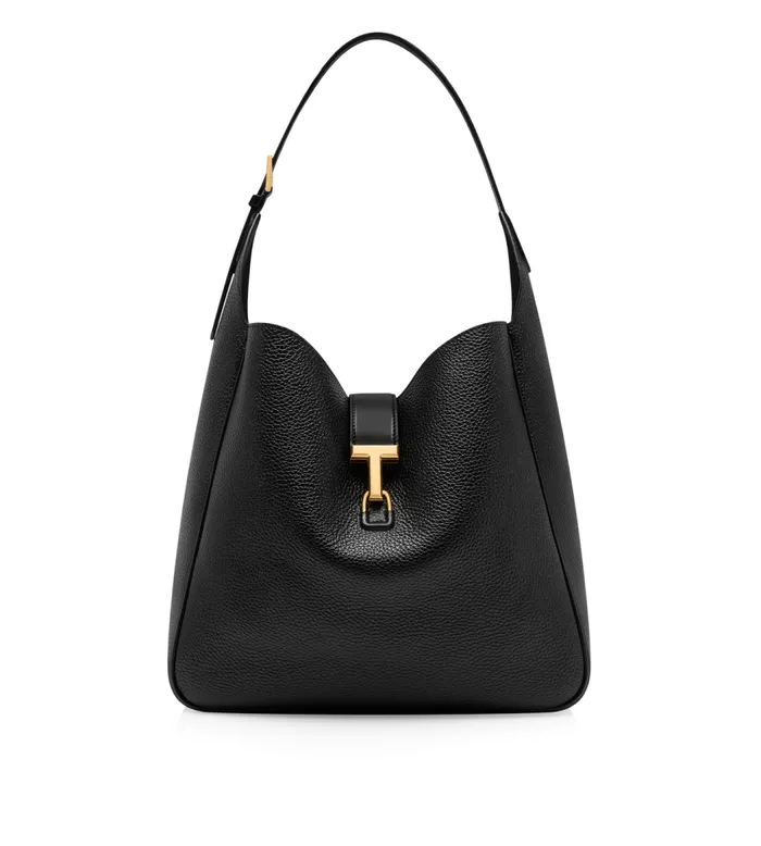 TOM FORD Shoulder Bags Women LEATHER MONARCH LARGE HOBO Black