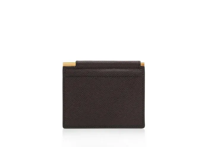 TOM FORD Small Leather Goods Men SMALL GRAIN LEATHER FOLDING MONEY CLIP CARDHOLDER Brown TOM FORD Small Leather Goods Men SMALL GRAIN LEATHER FOLDING MONEY CLIP CARDHOLDER Brown