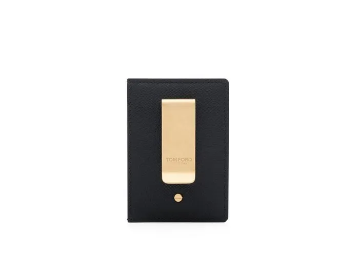 TOM FORD Small Leather Goods Men SMALL GRAIN LEATHER MONEY CLIP CARDHOLDER Black TOM FORD Small Leather Goods Men SMALL GRAIN LEATHER MONEY CLIP CARDHOLDER Black